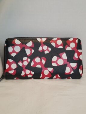 Disney Zip Wallet with Red Polka Dot Bow Print